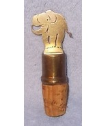Vintage Handarbeit Made by Hand German Brass Elephant Wine Bottle Cork S... - $34.23 CAD