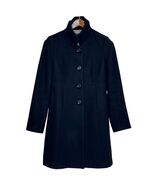 J.Crew Wool Trench Coat Black Ruffle Hem Women&#39;s Size (See Meas) Style 9... - $39.99