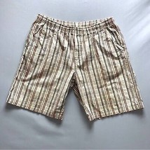 Plaid Preppy Shorts Men’s 16H Spring Summer Elastic Waist Pull On  Comfort - $11.88
