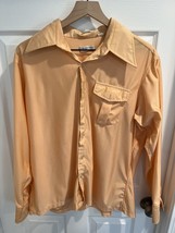Christian Dior Men’s Button Up Shirt Large Qiana Nylon Club Vintage 70s Disco - £23.25 GBP