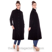 VTG 1970s Vuokko Suomi Finland Mod Velvet Coat Snap Front Black Sz 38 M L - $7,305.58 MXN