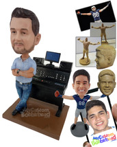 Personalized Bobblehead Male Recording Studio Director Wearing Shirt And Jeans - - £138.65 GBP