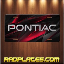 PONTIAC Inspired Art on Silver and Black Red Aluminum Vanity license pla... - $19.67