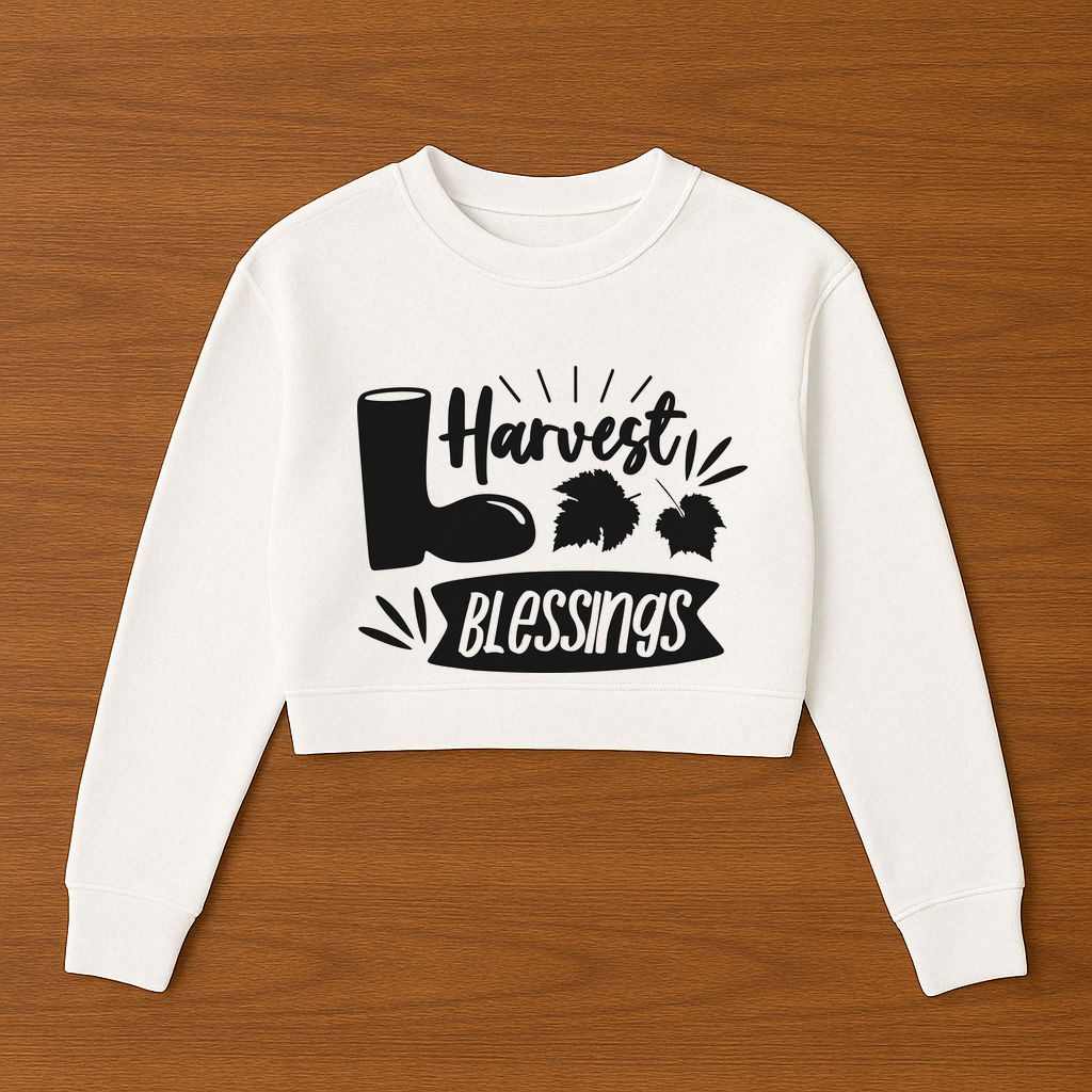 Harvest Blessings Womens Cropped Crewneck Sweater - $29.99