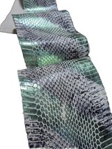 Metallic Genuine Snake Skin Back-cut Hide Leather Snakeskin Gay Green - $431.18 MXN