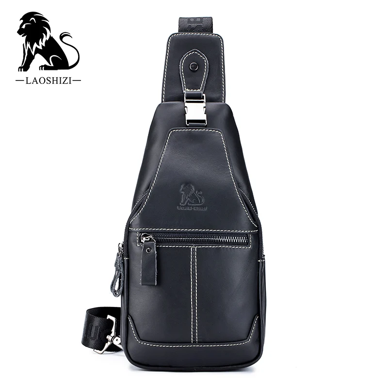 Famous brand Genuine Leather Men Messenger Bag Casual Crossbody Bag Fash... - $52.90