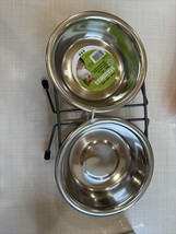 DOG, PET STAINLESS STEEL DOUBLE DINER DISH - $24.25