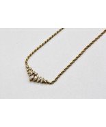 Fine 18K Yellow Gold Rope Chain V Shape Natural Diamond Necklace 16&quot; Long - £869.56 GBP