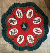 Christmas 42” Hand Made Tree Skirt - 8 Different Vintage Santa Claus 1872-1908 - £27.80 GBP