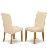 East West Furniture Living Room Dining Chair - Lovely Light Beige, Set O... - £148.67 GBP
