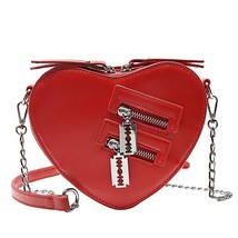 Heart Blade Zipper Chain Crossbody Bags for Women Girl Casual  Purses Handbags T - £52.79 GBP