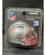 New England Patriots Riddell Pocket Size Revolution Helmet Silver 2x2.25 In - $10.19 CAD