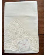 New with Tags White Embroidered Linen Pilliow Case 20 x 30 - $12.86