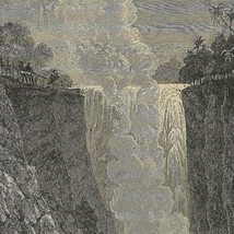 Zambezi Waterfalls Africa 1889 Victorian Print Henry Stanley 1st Edition DWV1B - $29.99