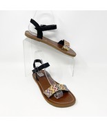 Roper Womens Ankle Strap Black and Rainbow Straps Flat Sandal Size 7 - $365.23 MXN