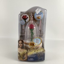 Disney Beauty Beast Enchanted Rose Jewelry Box Lights Sounds Feather Rin... - $39.55