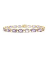 Authenticity Guarantee 
Oval Amethyst Purple Gemstone Tennis Bracelet 14... - £2,079.36 GBP