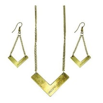 NFL Arizona Cardinals Football Official Gold Chevron Earring &amp; Necklace Set - $10.69