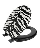 Zebra Black White Soft Padded Toilet Seat Round Cushioned Standard Cover... - £78.65 GBP