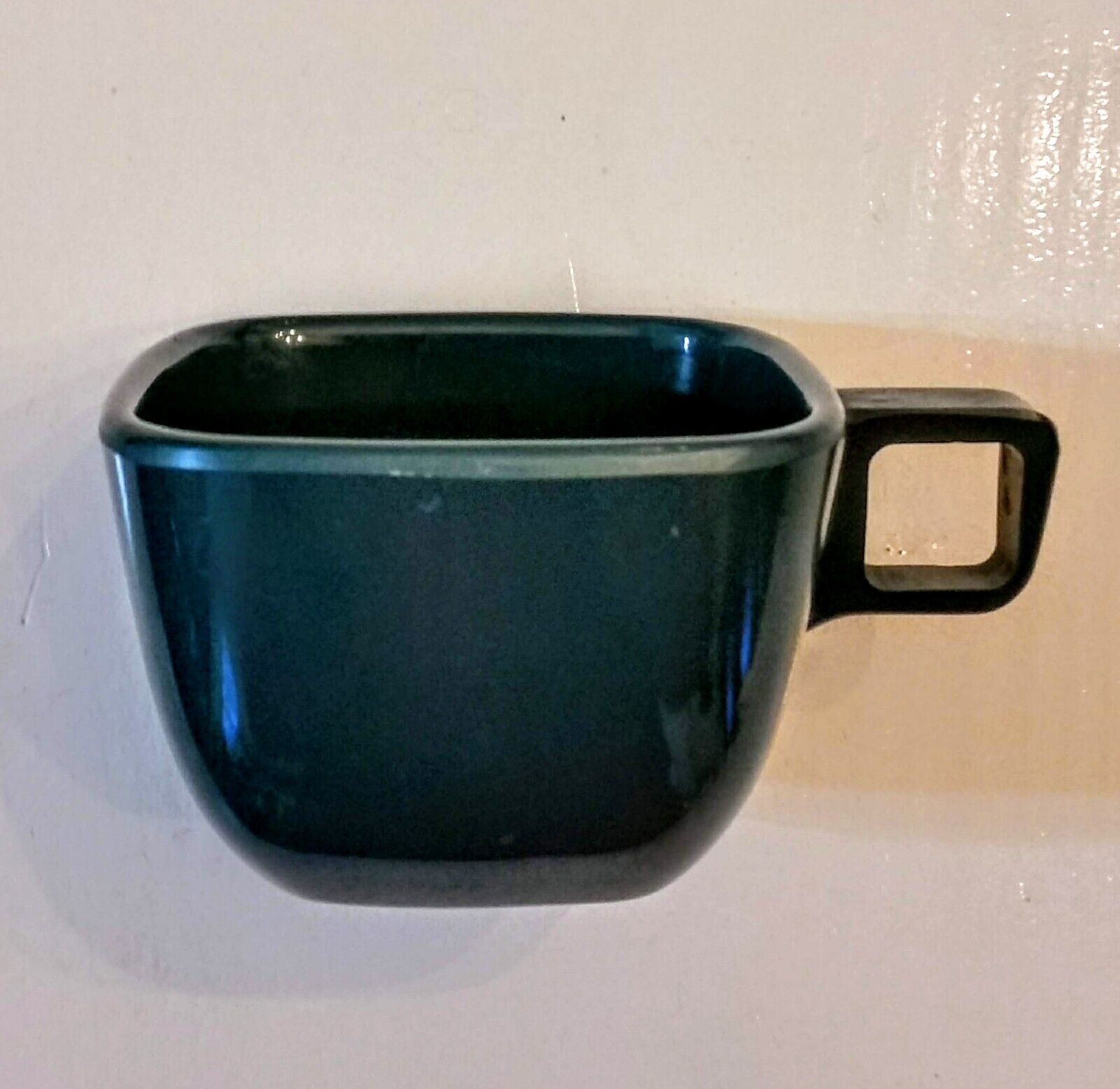 Arrowhead Ever Ware Melamine Coffee Cup 6-B Square Dark Green Brookpark ... - $7.84
