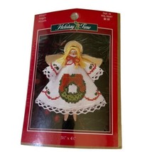 VTG Holiday Time Christmas Angels Wreath Cross Stitch Kit #351457 Pin Or... - $10.56