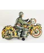 Vintage Arnold CKAO A-754 Military Army Motorcycle German Tin Wind-up Toy - $10,336.88 MXN