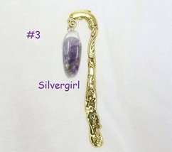 Celestial Silver or Gold Plate Tear Amethyst Gemstone Bookmarks 2 Choices  - £7.90 GBP