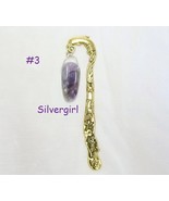 Celestial Silver or Gold Plate Tear Amethyst Gemstone Bookmarks 2 Choices  - £7.85 GBP