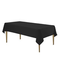 Black Tablecloth Plastic For Rectangle Tables (12 Pack) Premium Plastic Table Cl - £31.92 GBP