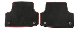 2015-2018 Audi A3 Carpet Rear Floor Mats Black With Red Stitching 8V4864451A Oem - £38.85 GBP