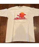 Vintage Prairie Mountain Mens Graphic T-Shirt White Red Sandcastle Crew  L - $19.79