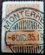 1924 Five Centavos Stamp 1935 Monterey Cancelled - $0.99