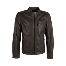 Mauritius Men&#39;s Racer Genuine Leather Jacket - black leather jacket for men - £227.78 GBP