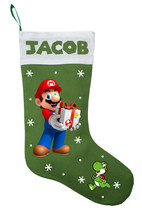Super Mario Christmas Stocking, Custom Super Mario Stocking, Super Mario... - $38.00