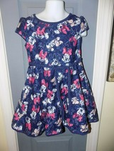 Disney Minnie Mouse Ruffle Blue Pink White Dress Tie At Waist Size 5 Girl's EUC - $18.50