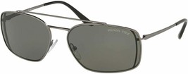  Prada PR64VS 7CQ5X1 Matte Gunmetal/Green Polarized Square Sunglasses - £129.23 GBP