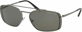  Prada PR64VS 7CQ5X1 Matte Gunmetal/Green Polarized Lens Square Sunglasses - $169.00