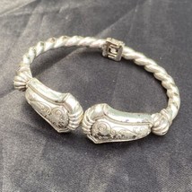 Brighton Silver Plate Engraved “ Love & Joy “ Twisted Cable Metal Bracelet - $125.00