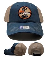 Checkered Flag Cobra New Ford Mustang French Blue Tan Mesh Era Car Hat Cap - $24.45