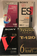 New Blank VHS Lot Of 4 VeraTron Sony ES Dynamicron Millennium 200 GoldVHS Tape - £11.19 GBP