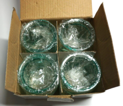 Kate Aspen Teal Green Glass Party Favor Tea Light Jars Quantity Of 4 New... - $12.84