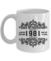 Vintage 1981 Coffee Mug 11oz Ceramic Gift For Women, Men 41 Years Old Wh... - $16.78