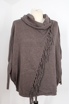 Marble L Brown Cotton Fringe Cowl Neck Pullover Sweater Glasgow Scotland - £22.96 GBP