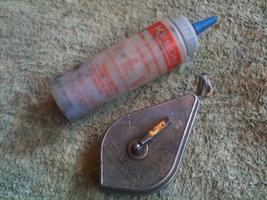 Chalk Line --- Strait-Line brand line reel &amp; extra bottle of replacement... - $11.95