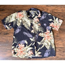 Vtg St. Johns Bay Hawaiian Mens XL Short Sleeve Shirt Green Floral Extra Large - £19.08 GBP