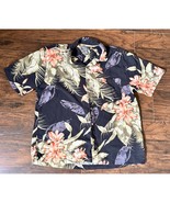 Vtg St. Johns Bay Hawaiian Mens XL Short Sleeve Shirt Green Floral Extra... - $23.75