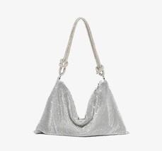 Fashion Designer Hobo  Bags Woman Handle Shining Rhinestones Evening Clutch Bag  - £100.56 GBP
