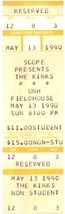 Vintage The Kinks Ticket Stub Puede 13 1990 University De Nuevo Hampshire Durham - £31.24 GBP