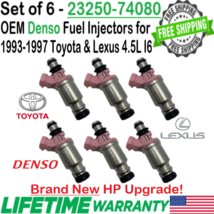 NEW Denso OEM x6 HP Upgrade Fuel Injectors For 1993-97 Toyota Land Cruiser 4.5L - $470.24