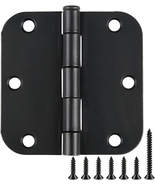 36 Pack Rounded Matte Black Door Hinges 3.5 Inch 5/8&quot; Radius Interior 3 ... - £39.21 GBP